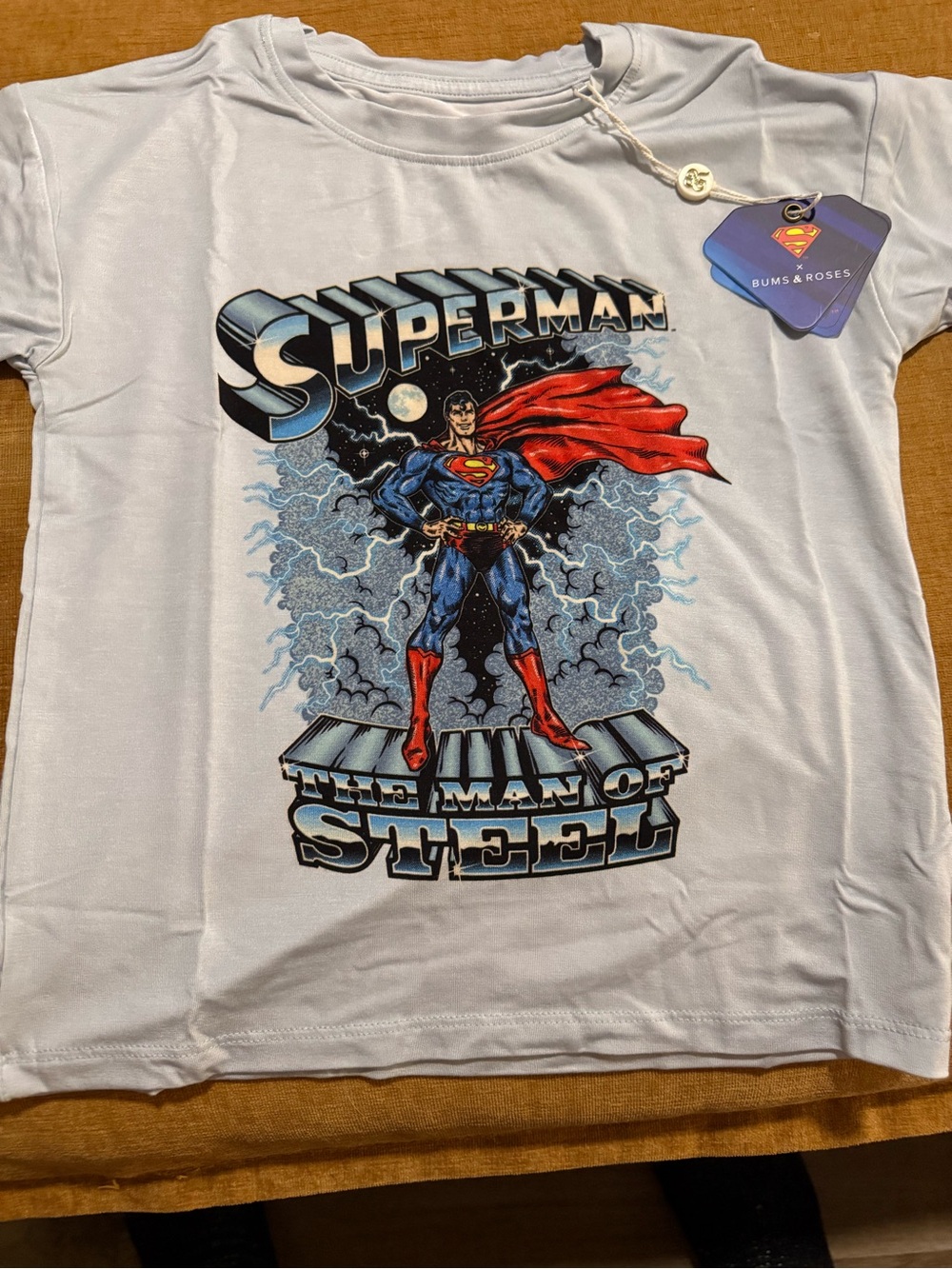 Bums & Roses Kids Superman Graphic Tee - White